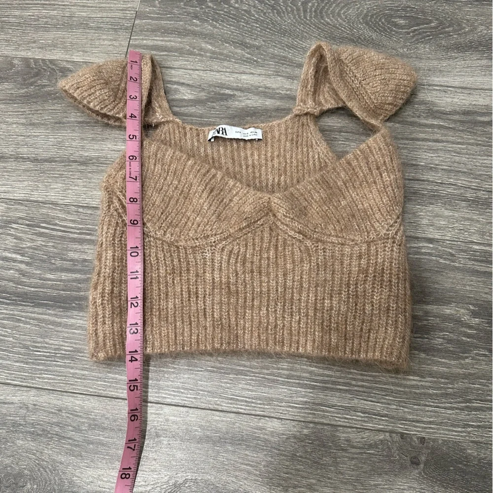 ZARA Brown Mohair Knit Sweater Top - Picture 6 of 8